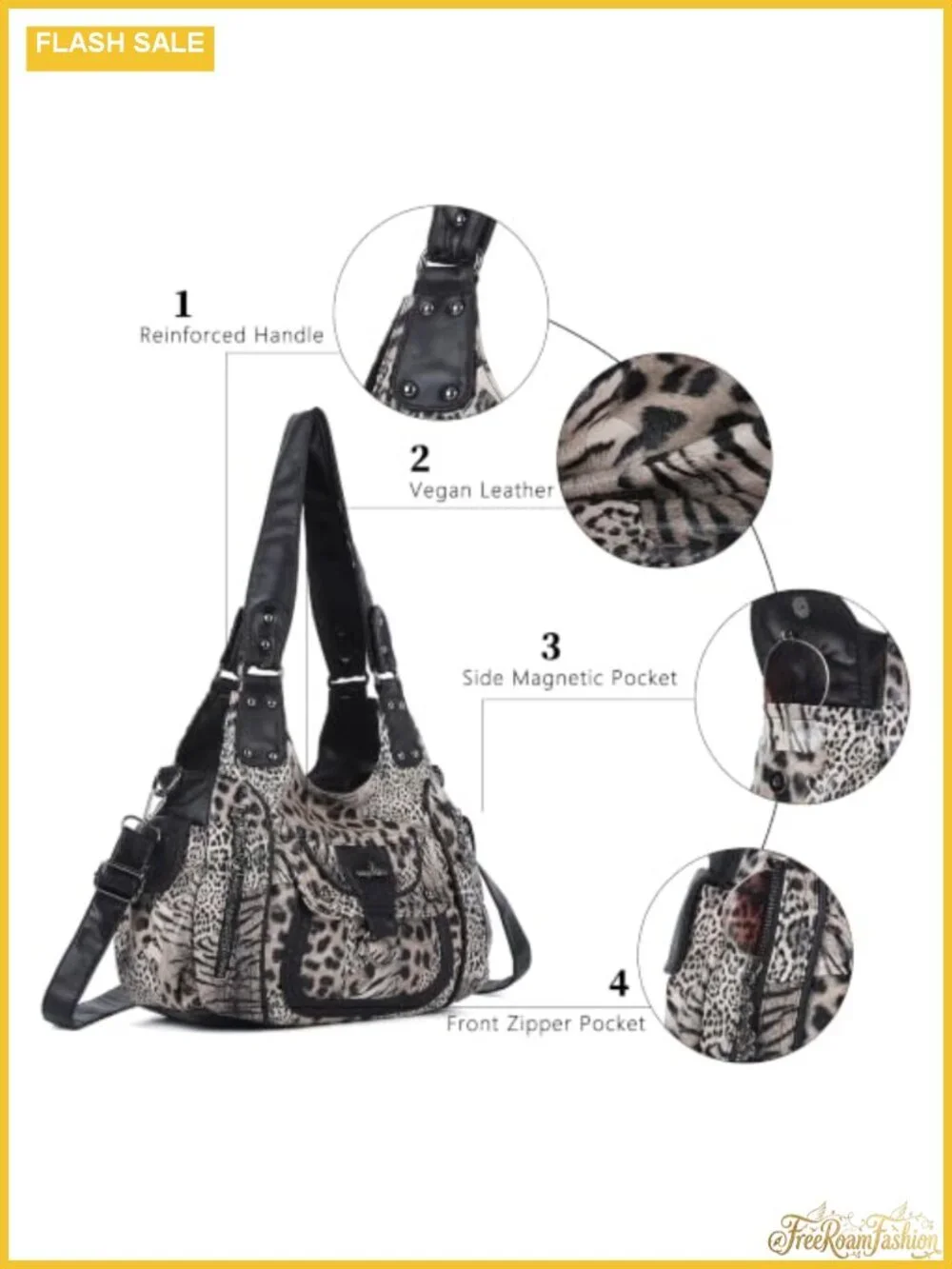 Vegan Leather Hobo Shoulder Bag with Adjustable Strap Women's Purse Tote